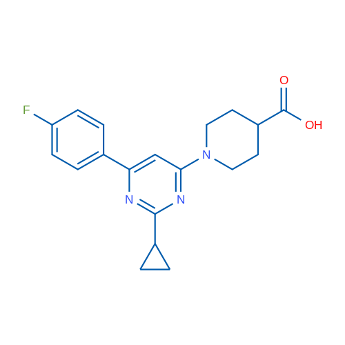 1-(2-Cyclopropyl-6-(4-fluorophenyl)pyrimidin-4-yl)piperidine-4-carboxylic acid 1g