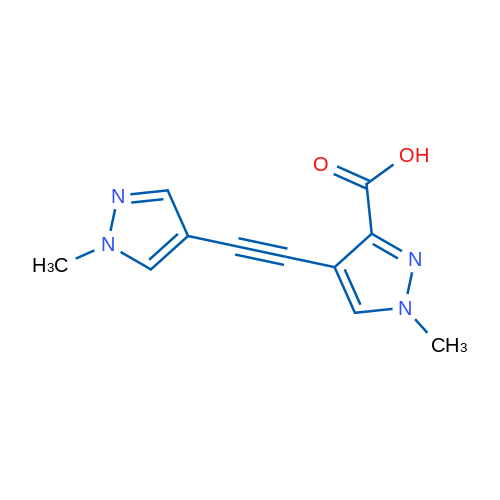 1-Methyl-4-((1-methyl-1H-pyrazol-4-yl)ethynyl)-1H-pyrazole-3-carboxylic acid 1g