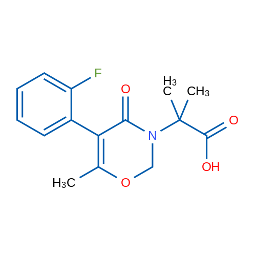 2-(5-(2-Fluorophenyl)-6-methyl-4-oxo-2H-1,3-oxazin-3(4H)-yl)-2-methylpropanoic acid 1g