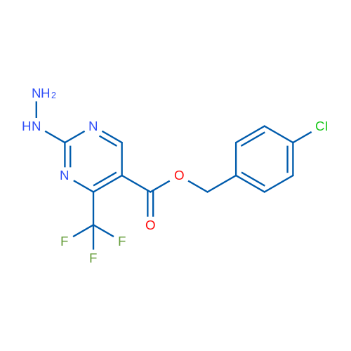 4-Chlorobenzyl 2-hydrazinyl-4-(trifluoromethyl)pyrimidine-5-carboxylate 1g