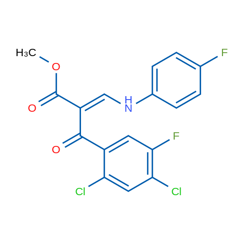 Methyl 2-(2,4-dichloro-5-fluorobenzoyl)-3-((4-fluorophenyl)amino)acrylate 1g