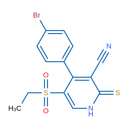 4-(4-Bromophenyl)-5-(ethylsulfonyl)-2-thioxo-1,2-dihydropyridine-3-carbonitrile 1g