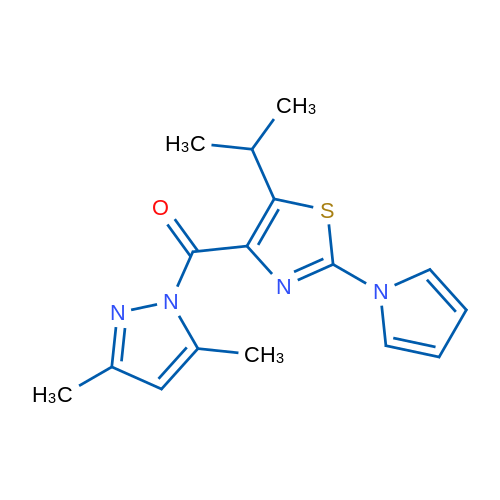 4-(3,5-Dimethyl-1H-pyrazole-1-carbonyl)-5-(propan-2-yl)-2-(1H-pyrrol-1-yl)-1,3-thiazole 1g