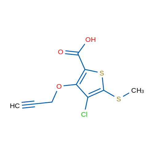 4-Chloro-5-(methylthio)-3-(prop-2-yn-1-yloxy)thiophene-2-carboxylic acid 1g