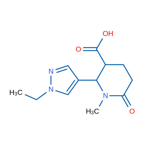 2-(1-Ethyl-1H-pyrazol-4-yl)-1-methyl-6-oxopiperidine-3-carboxylic acid 1g