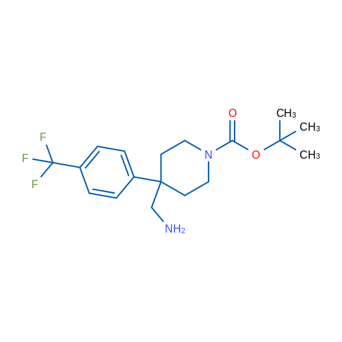 tert-Butyl 4-(aminomethyl)-4-(4-(trifluoromethyl)phenyl)piperidine-1-carboxylate 1g