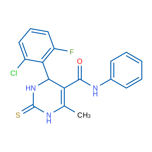 4-(2-Chloro-6-fluorophenyl)-6-methyl-N-phenyl-2-sulfanylidene-1,2,3,4-tetrahydropyrimidine-5-carboxamide 1g