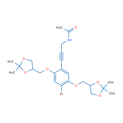 N-(3-(4-Bromo-2,5-bis((2,2-dimethyl-1,3-dioxolan-4-yl)methoxy)phenyl)prop-2-yn-1-yl)acetamide 1g
