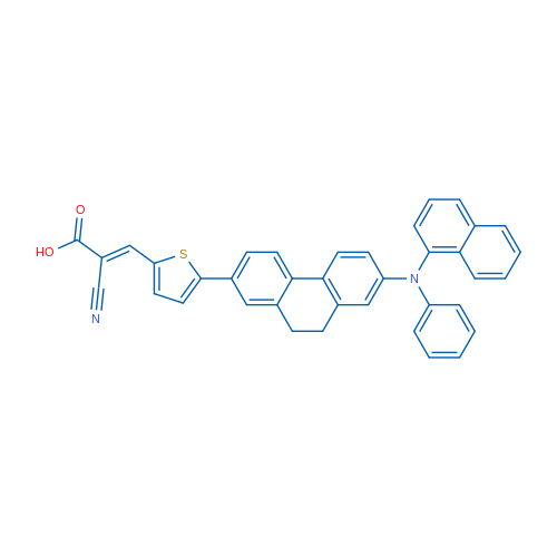 2-Cyano-3-(5-(7-(naphthalen-1-yl(phenyl)amino)-9,10-dihydrophenanthren-2-yl)thiophen-2-yl)acrylic acid 1g