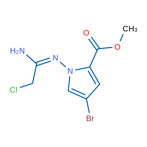 (E)-Methyl 1-((1-amino-2-chloroethylidene)amino)-4-bromo-1H-pyrrole-2-carboxylate 1g