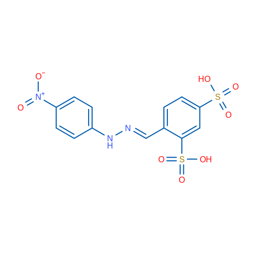 (E)-4-((2-(4-Nitrophenyl)hydrazono)methyl)benzene-1,3-disulfonic acid 1g