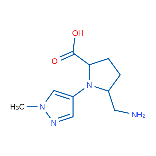 5-(Aminomethyl)-1-(1-methyl-1H-pyrazol-4-yl)pyrrolidine-2-carboxylic acid 1g
