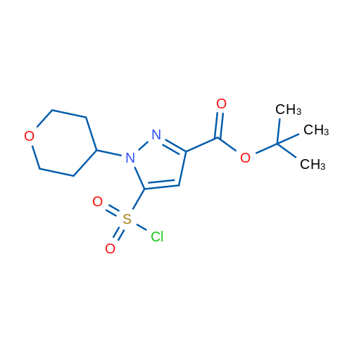 tert-Butyl 5-(chlorosulfonyl)-1-(oxan-4-yl)-1H-pyrazole-3-carboxylate 1g