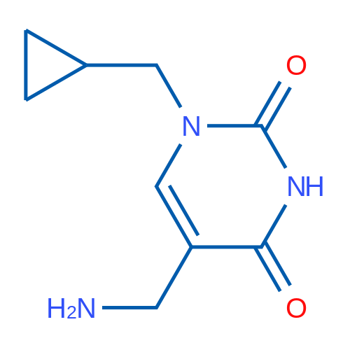 5-(Aminomethyl)-1-(cyclopropylmethyl)-1,2,3,4-tetrahydropyrimidine-2,4-dione 1g