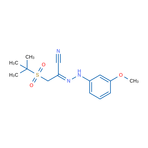 (E)-N-(3-Methoxyphenyl)-1-(2-methylpropane-2-sulfonyl)methanecarbohydrazonoyl cyanide 1g