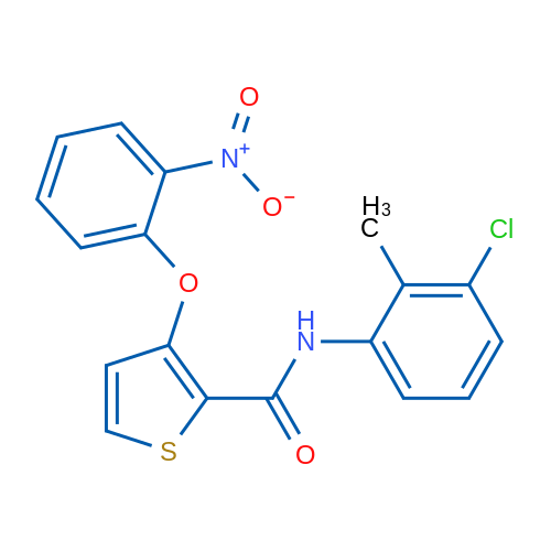 N-(3-Chloro-2-methylphenyl)-3-(2-nitrophenoxy)thiophene-2-carboxamide 1g