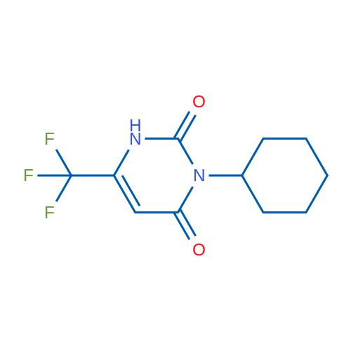 3-Cyclohexyl-6-(trifluoromethyl)-1,2,3,4-tetrahydropyrimidine-2,4-dione 1g