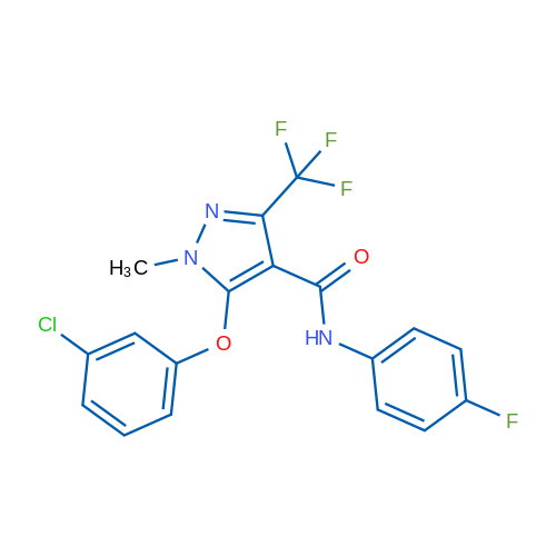 5-(3-Chlorophenoxy)-N-(4-fluorophenyl)-1-methyl-3-(trifluoromethyl)-1H-pyrazole-4-carboxamide 1g