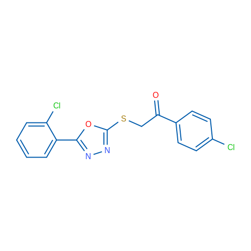 1-(4-Chlorophenyl)-2-((5-(2-chlorophenyl)-1,3,4-oxadiazol-2-yl)thio)ethanone 1g