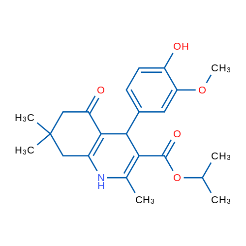 Isopropyl 4-(4-hydroxy-3-methoxyphenyl)-2,7,7-trimethyl-5-oxo-1,4,5,6,7,8-hexahydroquinoline-3-carboxylate 1g