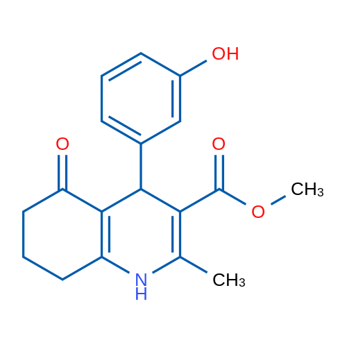 Methyl 4-(3-hydroxyphenyl)-2-methyl-5-oxo-1,4,5,6,7,8-hexahydroquinoline-3-carboxylate 1g