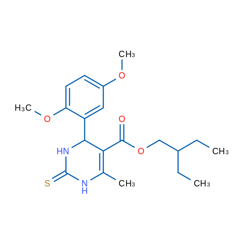 2-Ethylbutyl 4-(2,5-dimethoxyphenyl)-6-methyl-2-thioxo-1,2,3,4-tetrahydropyrimidine-5-carboxylate 1g