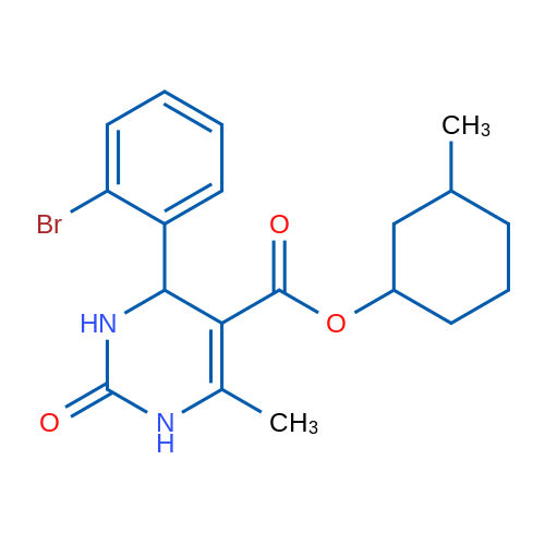 3-Methylcyclohexyl 4-(2-bromophenyl)-6-methyl-2-oxo-1,2,3,4-tetrahydropyrimidine-5-carboxylate 1g