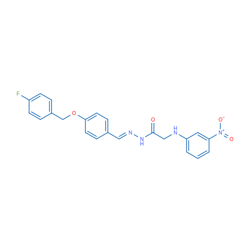 N'-(4-((4-Fluorobenzyl)oxy)benzylidene)-2-((3-nitrophenyl)amino)acetohydrazide 1g