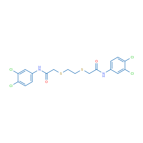 2,2'-(Ethane-1,2-diylbis(sulfanediyl))bis(N-(3,4-dichlorophenyl)acetamide) 1g