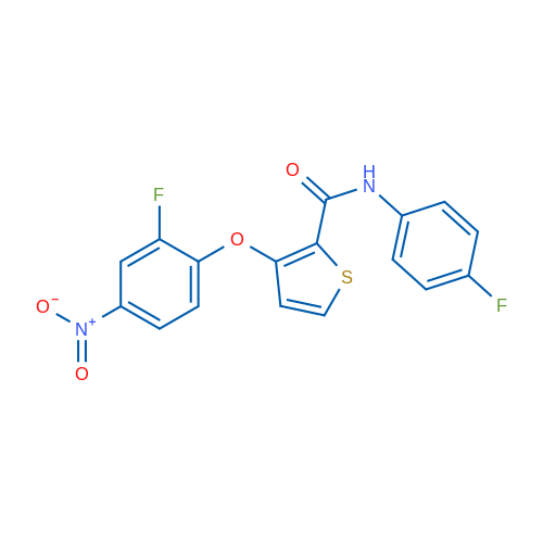 3-(2-Fluoro-4-nitrophenoxy)-N-(4-fluorophenyl)thiophene-2-carboxamide 1g