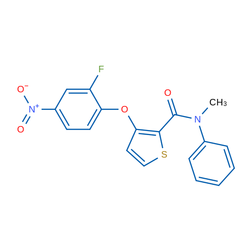 3-(2-Fluoro-4-nitrophenoxy)-N-methyl-N-phenylthiophene-2-carboxamide 1g