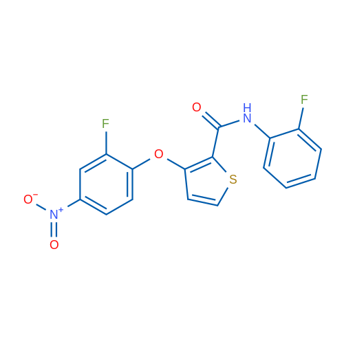 3-(2-Fluoro-4-nitrophenoxy)-N-(2-fluorophenyl)thiophene-2-carboxamide 1g
