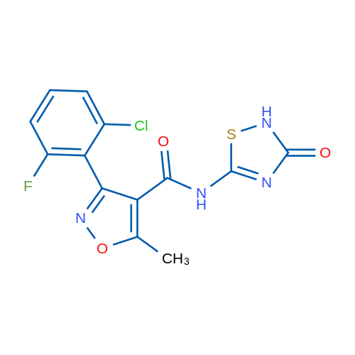 3-(2-Chloro-6-fluorophenyl)-5-methyl-N-(3-oxo-2,3-dihydro-1,2,4-thiadiazol-5-yl)-1,2-oxazole-4-carboxamide 1g