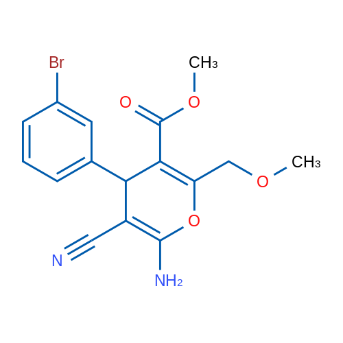 Methyl 6-amino-4-(3-bromophenyl)-5-cyano-2-(methoxymethyl)-4H-pyran-3-carboxylate 1g