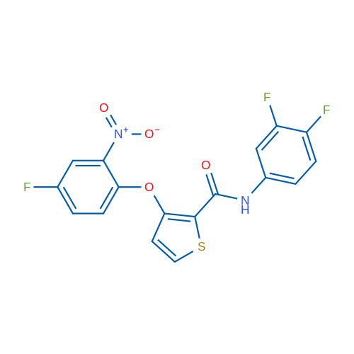 N-(3,4-Difluorophenyl)-3-(4-fluoro-2-nitrophenoxy)thiophene-2-carboxamide 1g