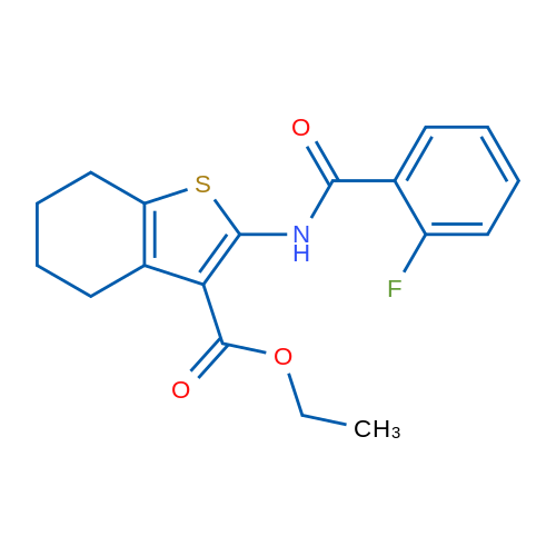 Ethyl 2-(2-fluorobenzamido)-4,5,6,7-tetrahydro-1-benzothiophene-3-carboxylate 1g