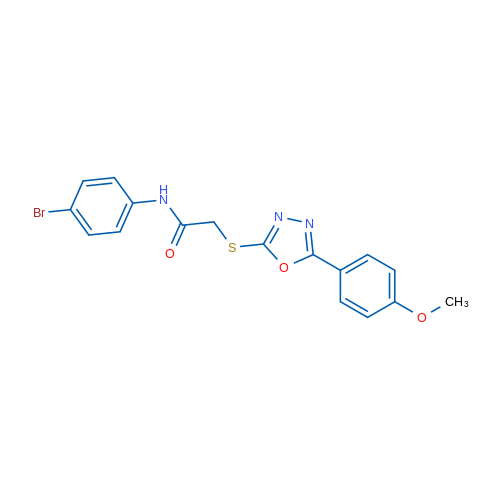 N-(4-Bromophenyl)-2-((5-(4-methoxyphenyl)-1,3,4-oxadiazol-2-yl)thio)acetamide 1g