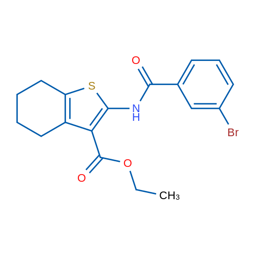 Ethyl 2-(3-bromobenzamido)-4,5,6,7-tetrahydro-1-benzothiophene-3-carboxylate 1g