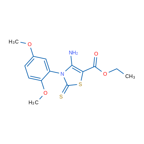 Ethyl 4-amino-3-(2,5-dimethoxyphenyl)-2-sulfanylidene-2,3-dihydro-1,3-thiazole-5-carboxylate 1g