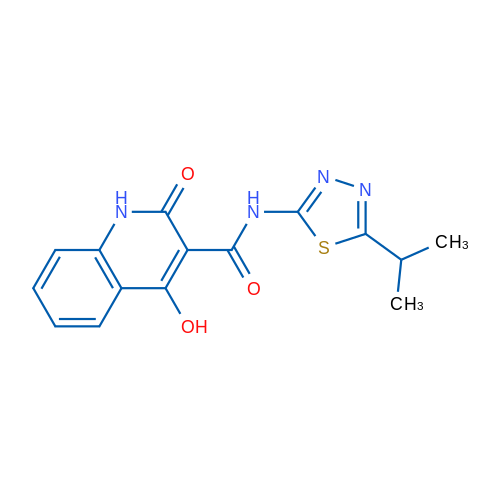 4-Hydroxy-N-(5-isopropyl-1,3,4-thiadiazol-2-yl)-2-oxo-1,2-dihydroquinoline-3-carboxamide 1g