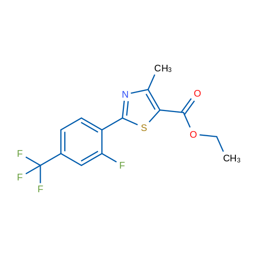 Ethyl 2-(2-fluoro-4-(trifluoromethyl)phenyl)-4-methylthiazole-5-carboxylate 1g