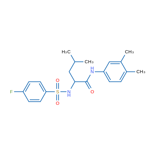N-(3,4-Dimethylphenyl)-2-(4-fluorobenzenesulfonamido)-4-methylpentanamide 1g