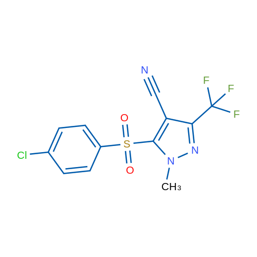 5-(4-Chlorobenzenesulfonyl)-1-methyl-3-(trifluoromethyl)-1H-pyrazole-4-carbonitrile 1g