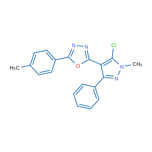 2-(5-Chloro-1-methyl-3-phenyl-1H-pyrazol-4-yl)-5-(4-methylphenyl)-1,3,4-oxadiazole 1g