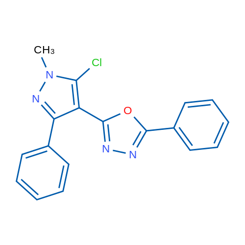 2-(5-Chloro-1-methyl-3-phenyl-1H-pyrazol-4-yl)-5-phenyl-1,3,4-oxadiazole 1g