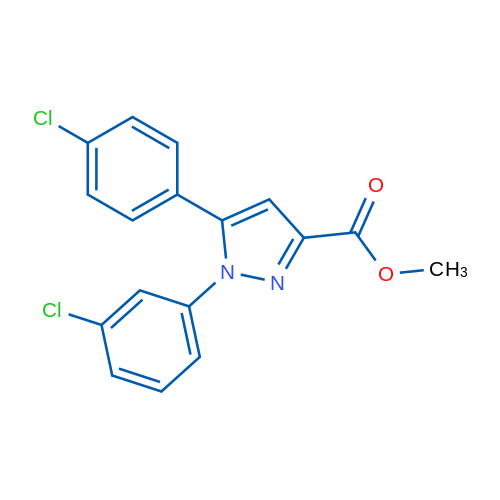 Methyl 1-(3-chlorophenyl)-5-(4-chlorophenyl)-1H-pyrazole-3-carboxylate 1g