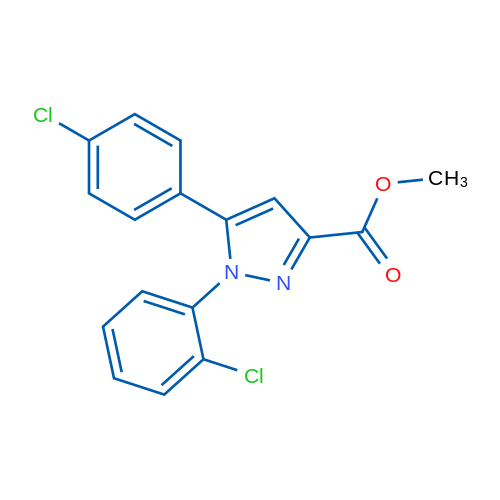 Methyl 1-(2-chlorophenyl)-5-(4-chlorophenyl)-1H-pyrazole-3-carboxylate 1g