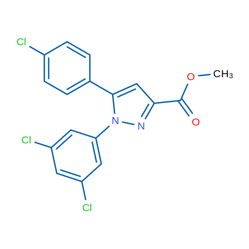 Methyl 5-(4-chlorophenyl)-1-(3,5-dichlorophenyl)-1H-pyrazole-3-carboxylate 1g