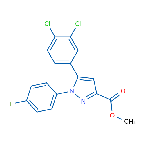 Methyl 5-(3,4-dichlorophenyl)-1-(4-fluorophenyl)-1H-pyrazole-3-carboxylate 1g