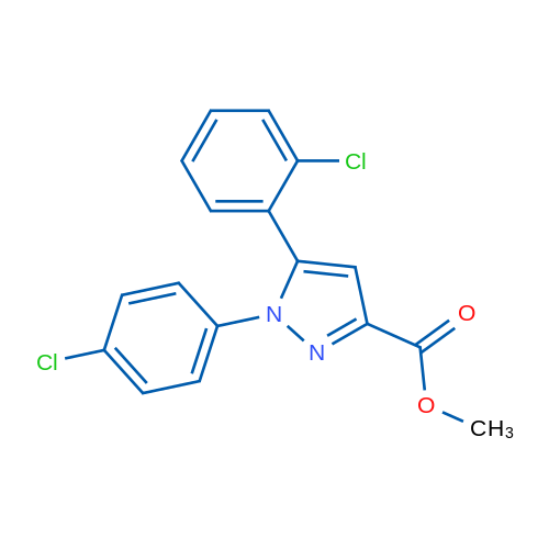 Methyl 5-(2-chlorophenyl)-1-(4-chlorophenyl)-1H-pyrazole-3-carboxylate 1g